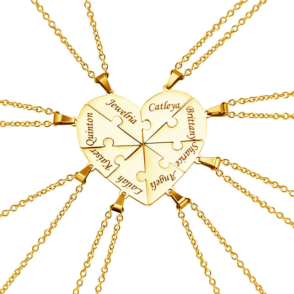 BowLift | Personalized Family Heart Puzzle Necklace