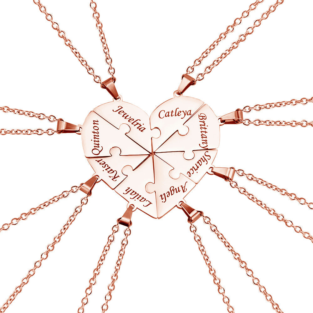 BowLift | Personalized Family Heart Puzzle Necklace