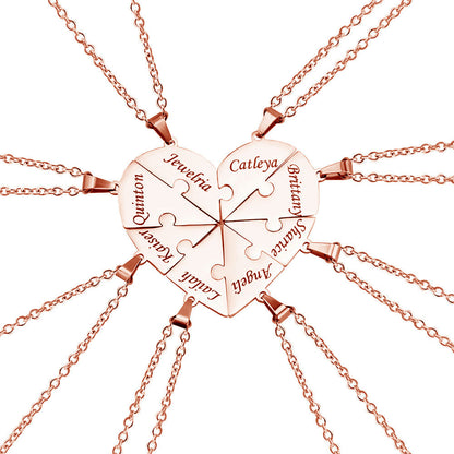 BowLift | Personalized Family Heart Puzzle Necklace