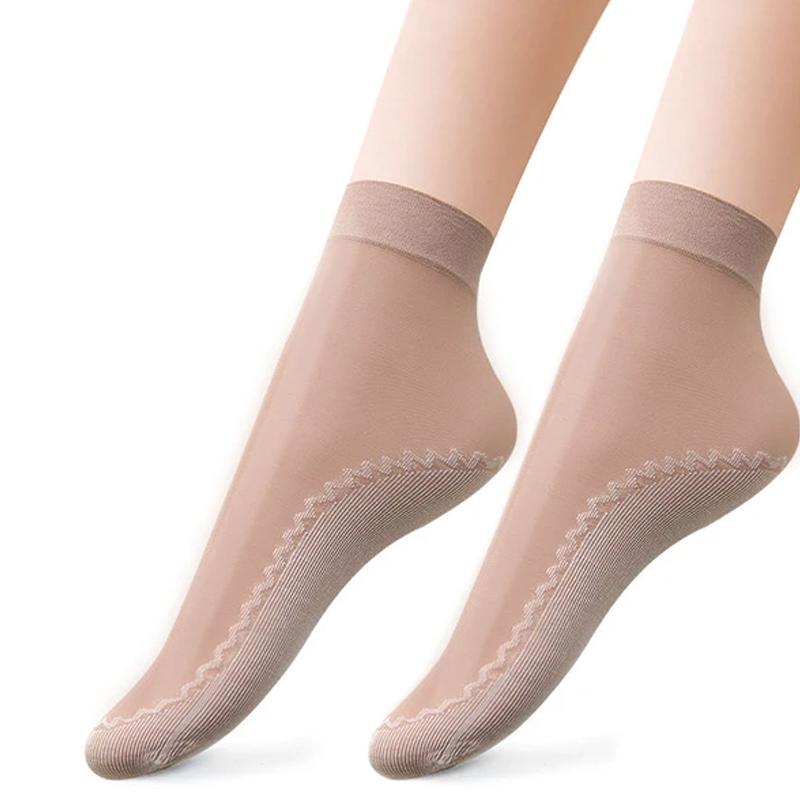 BowLift | Silky Anti-Slip Cotton Socks, 5 Pairs