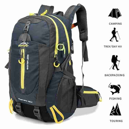 Skanto | 40L Waterproof Hiking Backpack with Multiple Compartments for Outdoor Adventures and Travel