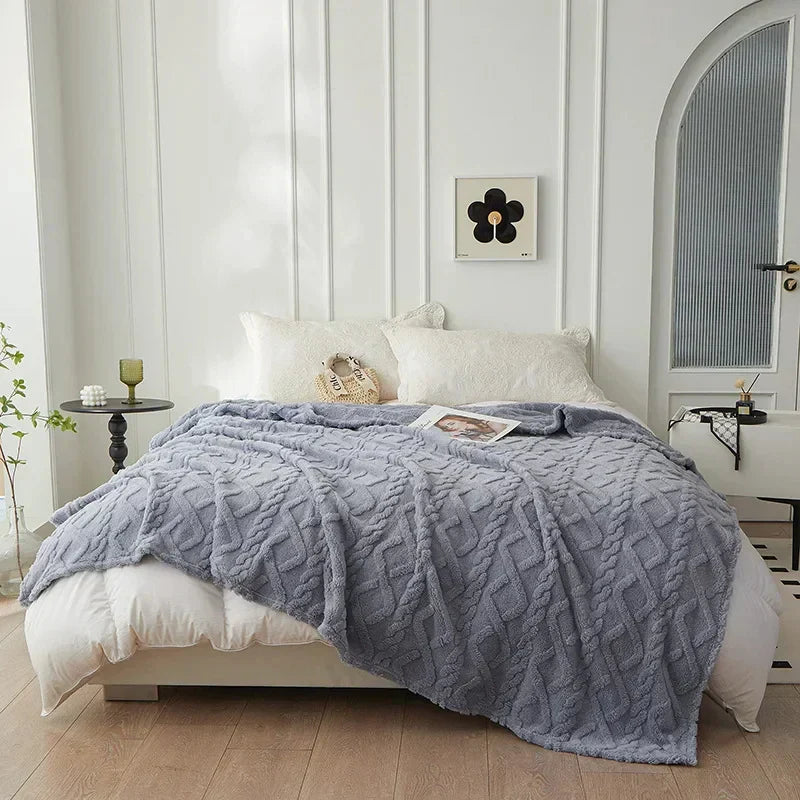 Kalsten | Luxury Faux Lambswool Polyester Blanket for Bedroom