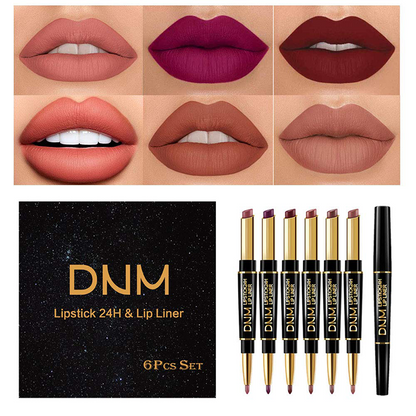 Karnz | 2-in-1 Dual Lipstick & Lip Liner | Matte Texture & Long-Lasting Finish | Highly Pigmented & Waterproof | 12 Shades for Precision Makeup