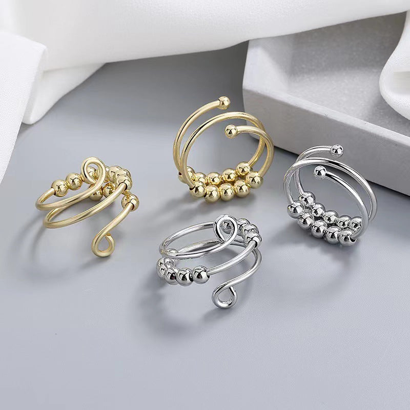Drive away your fear circle bead fidget ring