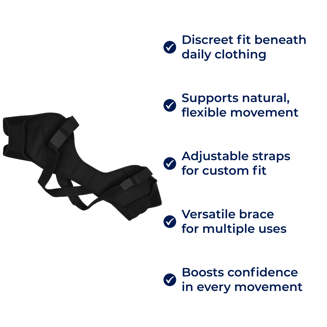 Cross-Compression Stability – Breathable Mesh Comfort – Relieves Shoulder Pain & Improves Posture Bowlift