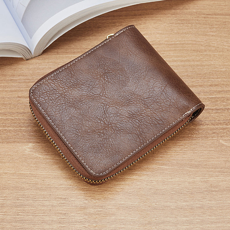 BowLift | Men's New Short Fashion Multi-Cards Horizontal Zipper Wallet