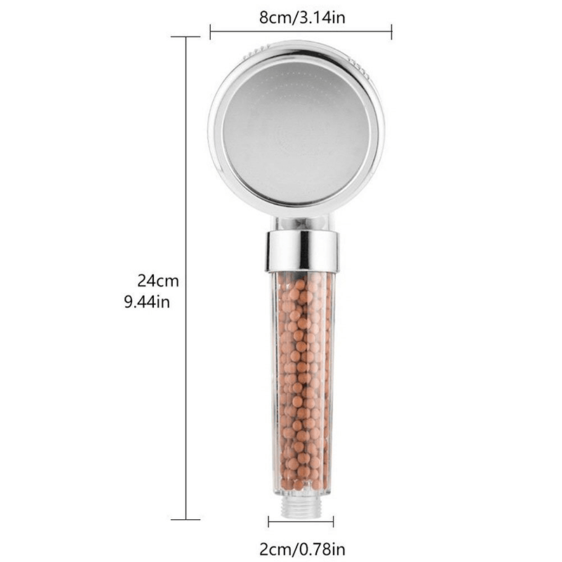Premium shower head and handheld shower with ion filter, water-saving and with adjustable water pressure