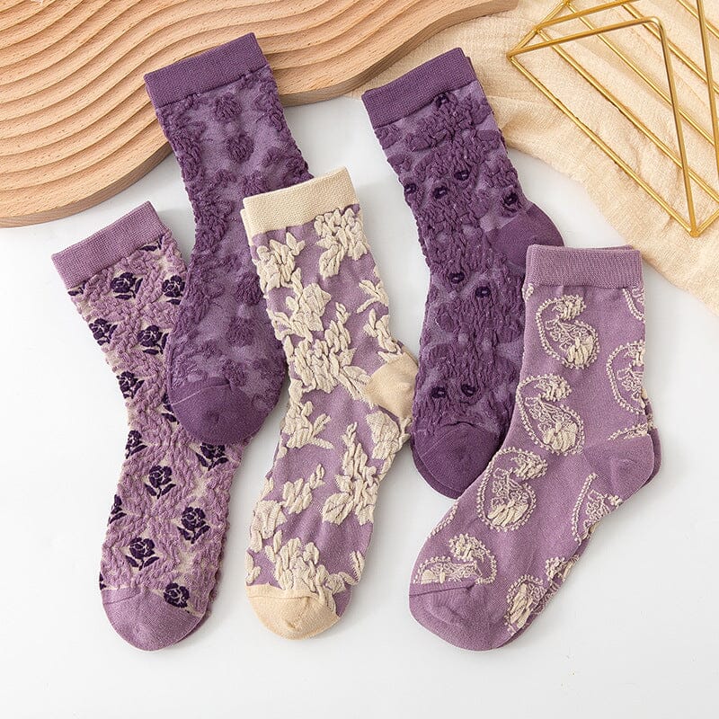 Skanto | Women's Floral Cotton Socks (10 Pairs)