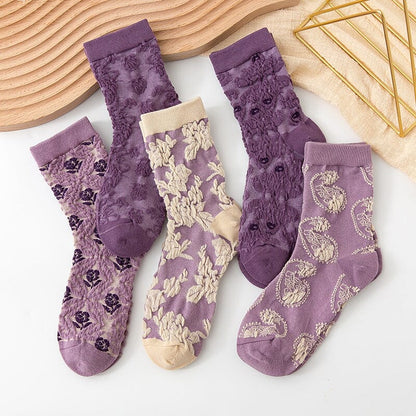 Skanto | Women's Floral Cotton Socks (10 Pairs)