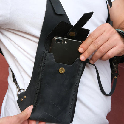 Medieval Steampunk shoulder bag with retro strap | Bowlift
