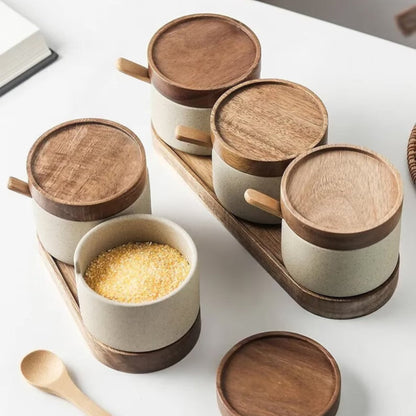 Skanto | Rustic Ceramic Spice Jar Set