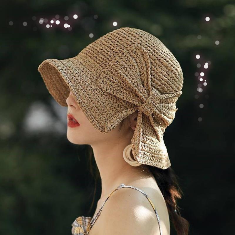 BowLift | Retro Folding Straw Hat with Bow