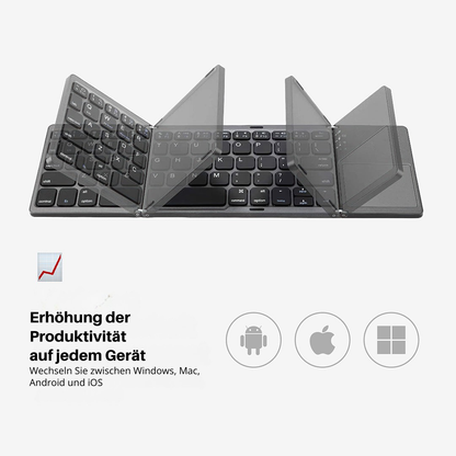 Skanto | Foldable Bluetooth Keyboard | Built-in Touchpad | Black