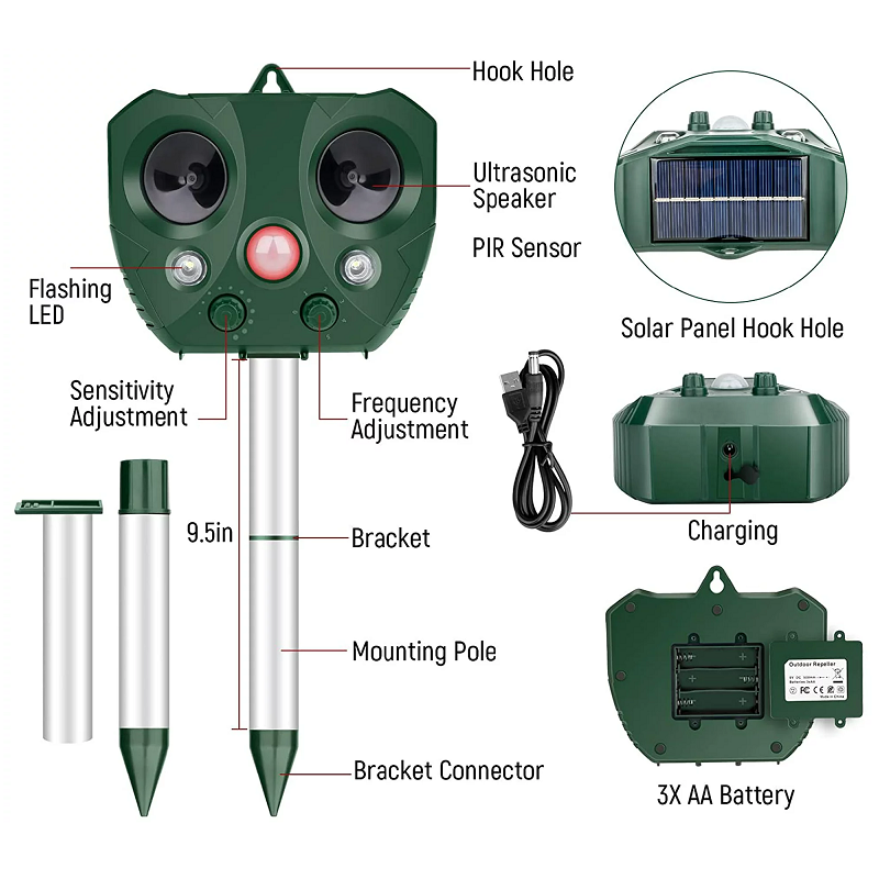 BowLift | Ultrasonic Bird Repeller, Solar Powered