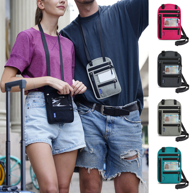 BowLift | Travel Neck Pouch Neck Wallet with RFID Blocking Passport Holder