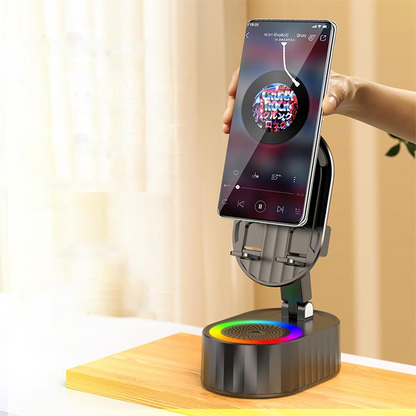 BowLift | 360° Adjustable Phone Stand with Built-in Bluetooth Speaker
