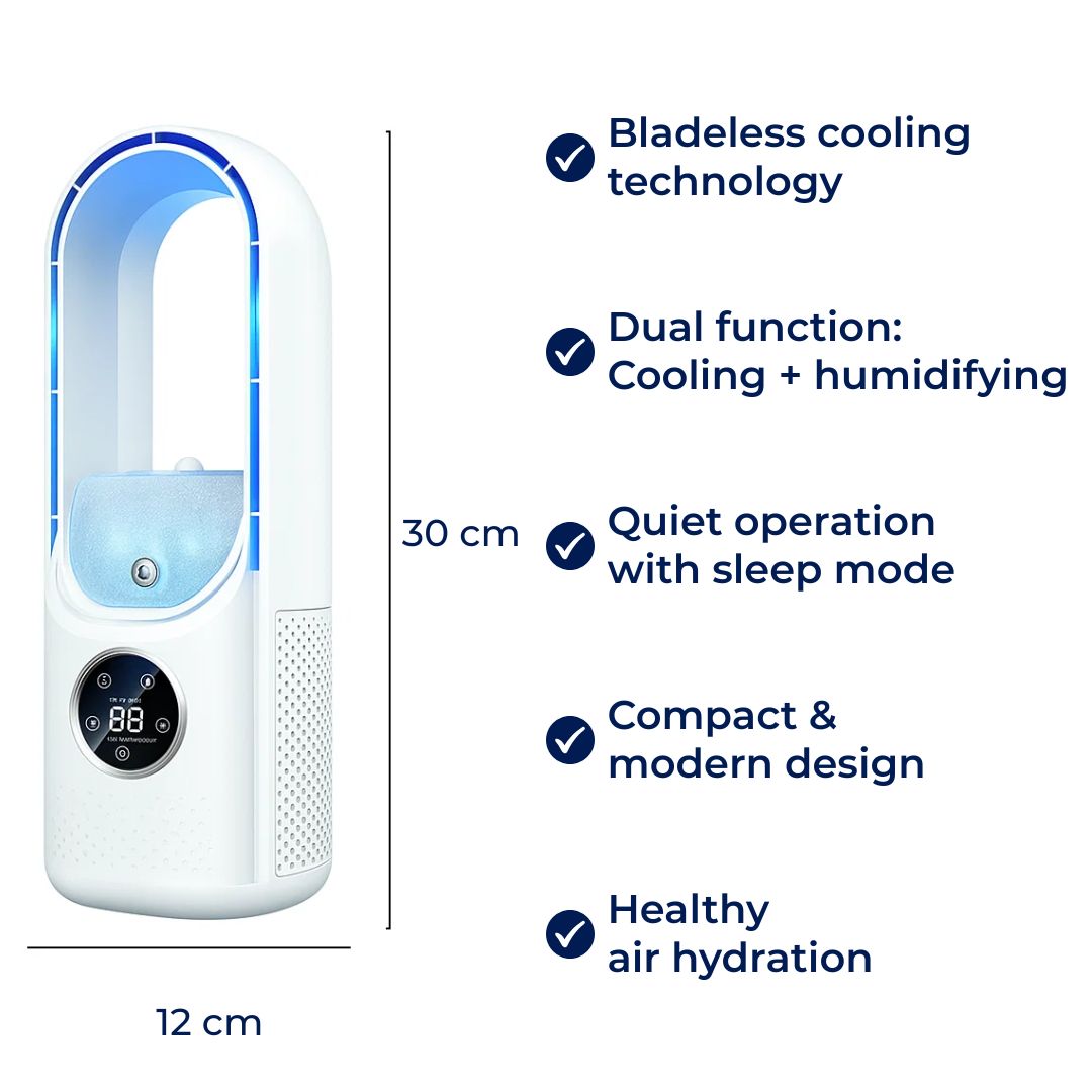 CoolMist | Portable Air Cooler Humidifier – Adjustable quiet Mist – Compact USB powered – Personal Desk and Bedside Comfort for all-day Freshness Karnz