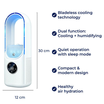 CoolMist | Portable Air Cooler Humidifier – Adjustable quiet Mist – Compact USB powered – Personal Desk and Bedside Comfort for all-day Freshness Karnz