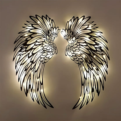 BowLift | Metal wall art with angel wings and LED lights