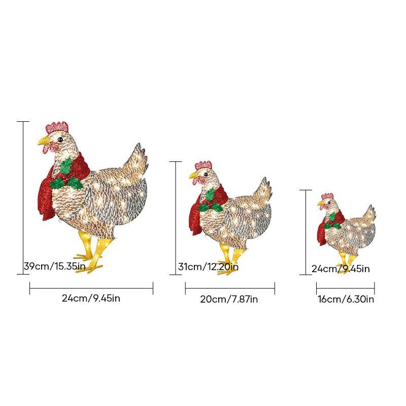 Skanto | Light-Up Chicken with Scarf Christmas Decoration