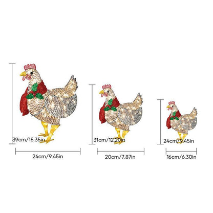 Skanto | Light-Up Chicken with Scarf Christmas Decoration