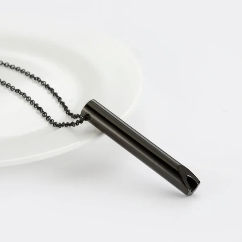 Necklace with breathing exercises | Stainless steel | Alternative to smoking and vaping for anxiety relief