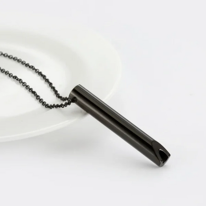 Necklace with breathing exercises | Stainless steel | Alternative to smoking and vaping for anxiety relief