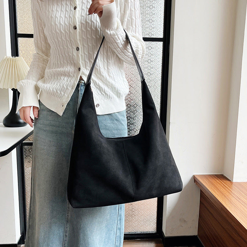 Skanto | Suede Underarm Bag with Large Capacity