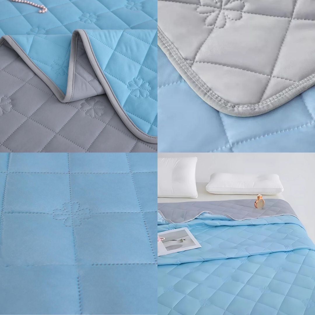 SilkCool | Cooling Blanket – Instant Cooling Comfort – Hypoallergenic Silk Fiber – Overheating Prevention – Relief for Night Sweats and Sensitive Skin Karnz