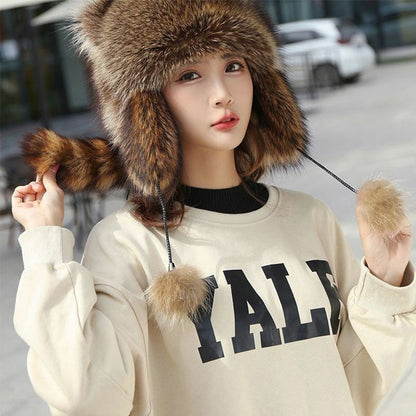 Kalsten | Cute Faux fur Raccoon Tail Parent-Child Plush Hat