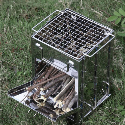 Skanto | Outdoor Folding Wood Stove Mini Stainless Steel Grill Camping Picnic