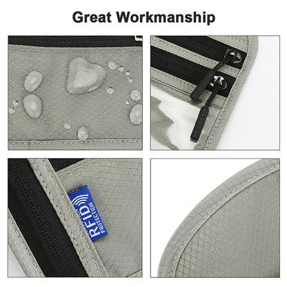 BowLift | Travel Neck Pouch Neck Wallet with RFID Blocking Passport Holder