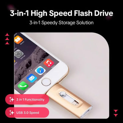 Skanto | 3-in-1 High Capacity USB Flash Drive for Phone and Computer