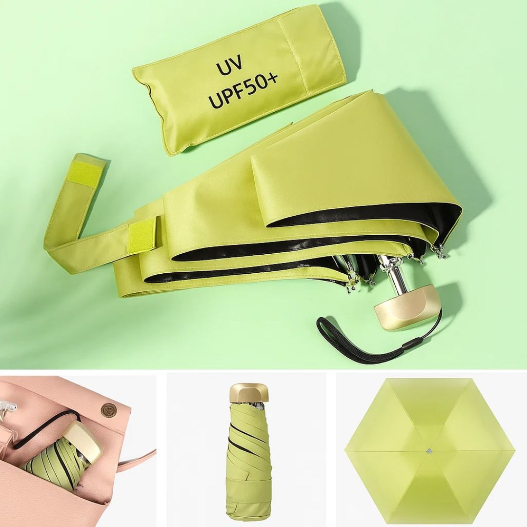 UrbanBrolly | Mini foldable umbrella UV – Sun protection UPF 50+ – Water-repellent – Lightweight and pocket-friendly for travel use Karnz