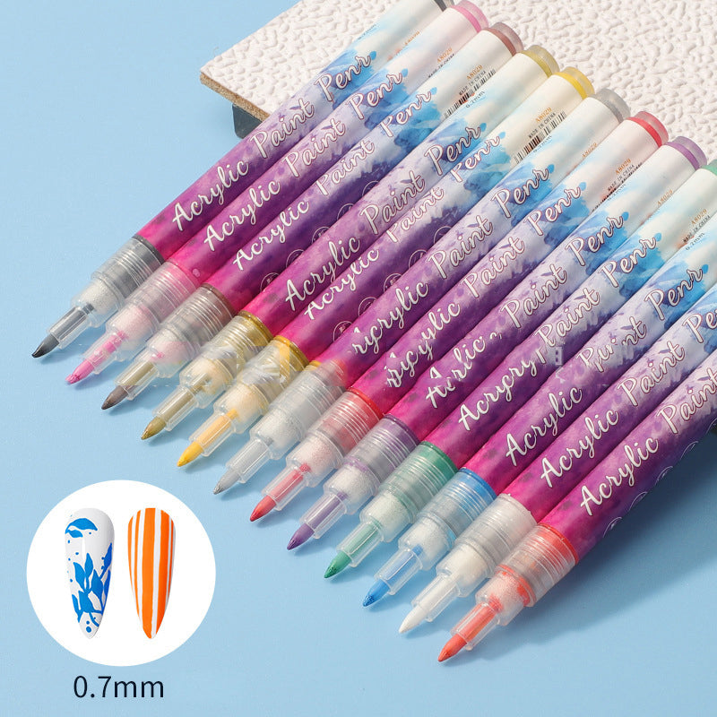 Skanto | 12-Color Ultra-Thin Curved Nail Pen