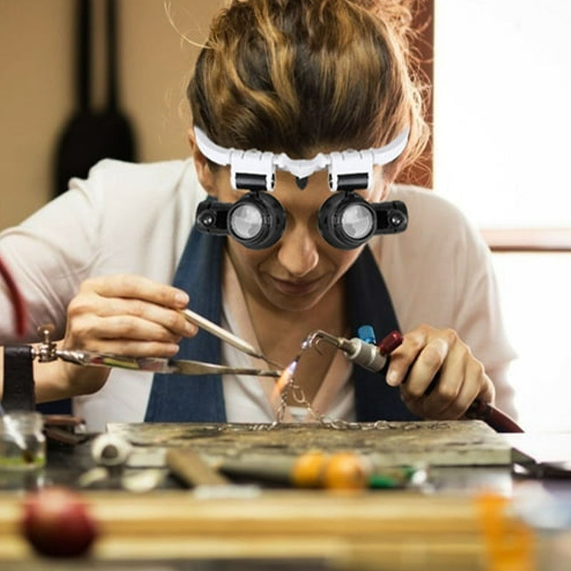 Magnifying Glasses with LED Lamp for Double Eyes