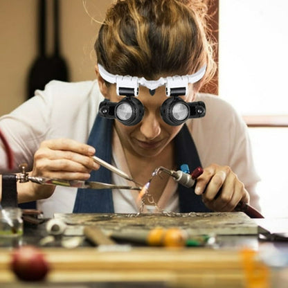 Magnifying Glasses with LED Lamp for Double Eyes