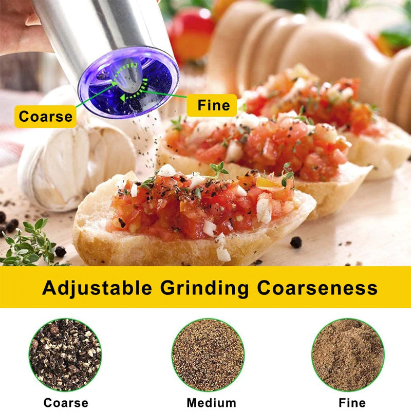 Automatic Electric Gravity Induction Salt and Pepper Grinder | Bowlift