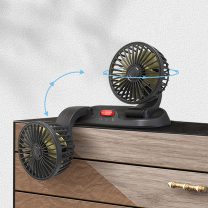 Mini Swivel Fan with Double Head for Car | Skanto