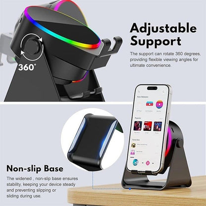 BowLift | 4-In-1 360° Rotating Bluetooth Speaker Stand