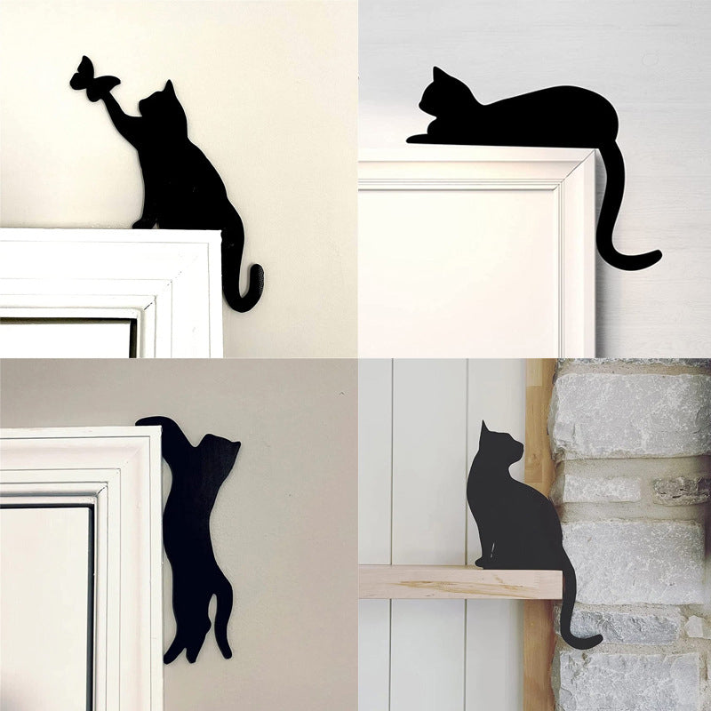 Skanto | Black Cat Door Corner Sign Decoration