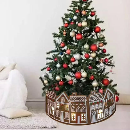 Skanto | LED Christmas Tree Skirt – Gingerbread House Design in PVC