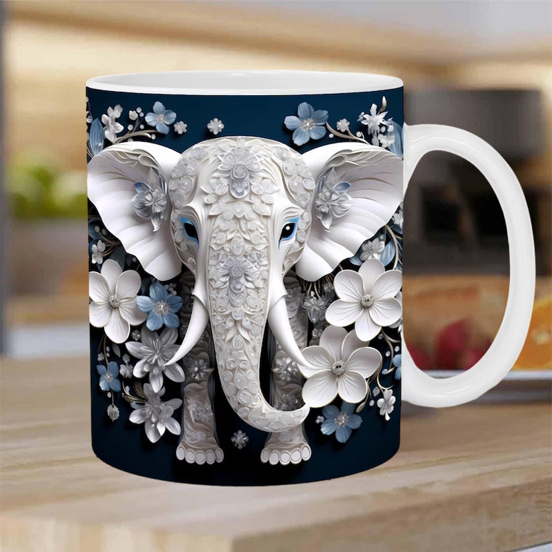 3D Elephant Flower Mug | Karnz
