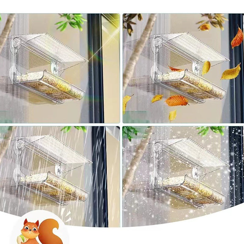 Skanto | Outdoor Clear-Window-Suction-Cup-Bird Feeder