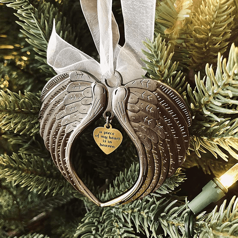 Skanto | Christmas Tree Memorial Ornaments Angel Wings Bells Hanging Decoration