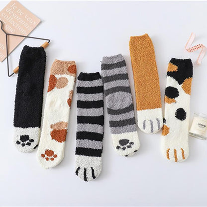 Skanto | Fluffy Fuzzy Cat Paw Socks