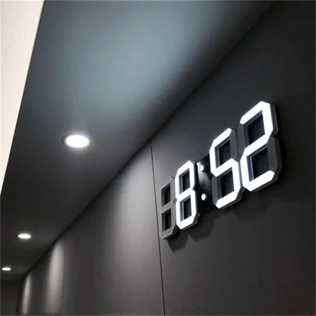 BowLift | Modern 3D digital wall clock with LED backlight