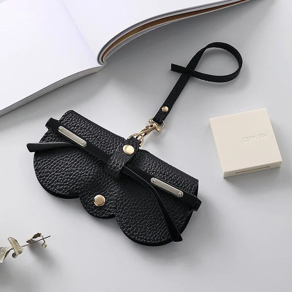 Soft leather sunglasses case
