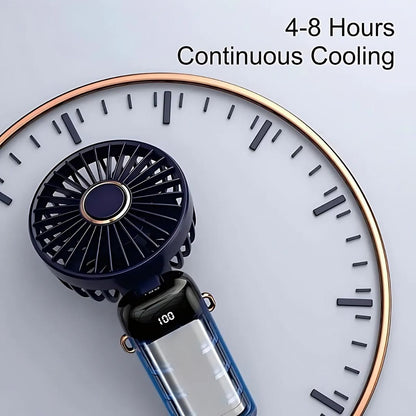 Rechargeable Handheld Mini Fan | 5-Speed, 90-Degree Adjustable & Quiet for Office, Home & Outdoor | Karnz