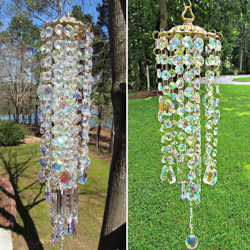 Aurora Crystal Glass Wind Chime | Bowlift